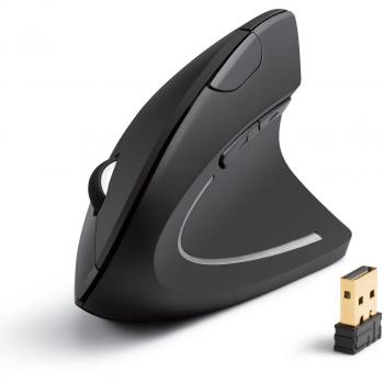 Anker AK-UBA 2.4G Wireless Vertical Ergonomic Optical Mouse, 800 / 1200 /1600 DPI, 5 Buttons for Laptop, Desktop, PC, Macbook - Black