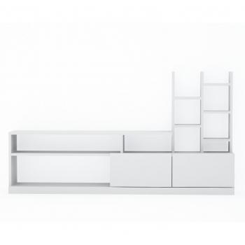 Mueble TV FIDANA con Compartimentos - Color Blanco (165 x 91.3 x 25 cm)