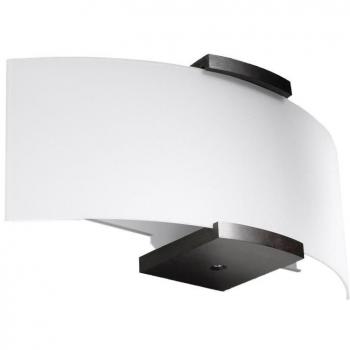 Aplique de Pared EMILIO E14 Madera/Vidrio Blanco/Wengué 2 Bombillas LED Interior
