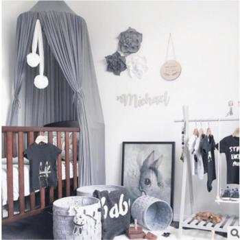 Cama de Princesa para Niños con Dosel Colgante y Cúpula de Encaje, Moustiquaire y Cortina para Cuna