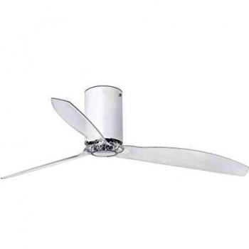 Faro barcelona 32039 mini tube fan ventilador de aspas para techo cuerpo blanco y palas transparente