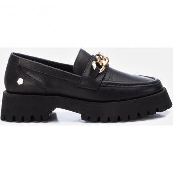 Mocasines de mujer de piel y suela de goma