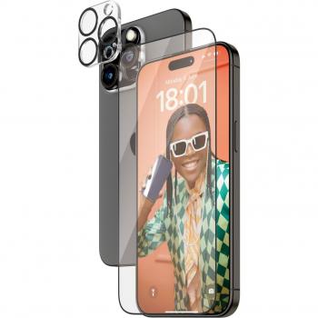 Protector de Pantalla 2-en-1 PanzerGlass Ultra-Wide Fit con EasyAligner y Protector de Cámara para iPhone 15 Pro Max