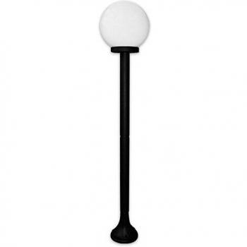 Farol de pie Kaia 1 luz de aluminio con globo de metacrilato para exterior, altura 105 cm