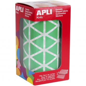 APLI Kids - Rollo de gomets triangulares 20,0 mm, color verde
