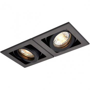 Foco empotrable Xeno de 2 luces en aleación de aluminio inyectado, color negro mate, regulable y tiltable