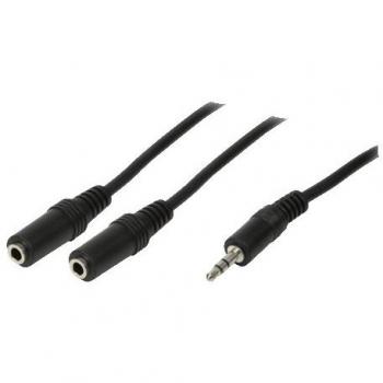 Cable de audio LogiLink 1x3.5mm a 2x3.5mm, 0.2m, negro