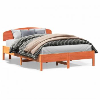 Estructura Cama de Madera de Pino Marrón Cera 150x200 cm Vidaxl