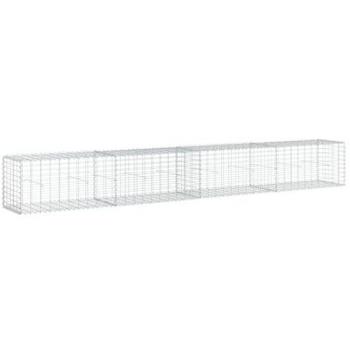 vidaXL Gabion Basket with Cover 400x50x50 cm Galvanised Iron