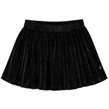 Falda Plisada Infantil Lúrex Negro con Cinturilla Elástica 116