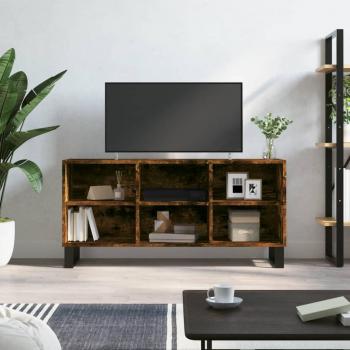 Soporte para TV móvil de madera multicapa en color roble ahumado, dimensiones 103,5x30x50 cm