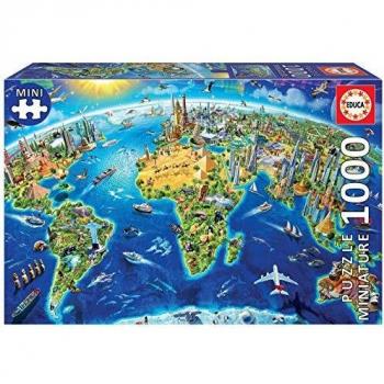 Educa Mundo, Mapa político geografía Puzzle, 1 500 Piezas, Multicolor