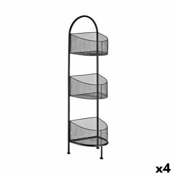 Estantería de Metal Negro Gift Decor 21,2 x 97 x 28,5 cm (4 Unidades)