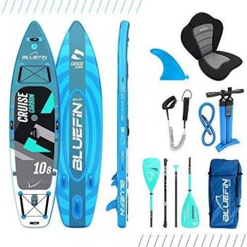Paquete de Sup Bluefin Cruise | Tabla de Paddle Surf Hinchable | Remo de Fibra de Vidrio | Kit de Conversión
