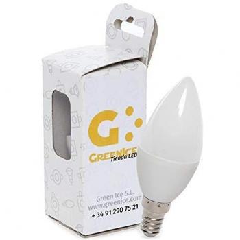 Greenice | Bombilla de LEDs Vela 2835SMD E14 5W 410Lm 30.000H Estuche Personalizado | Blanco Frío