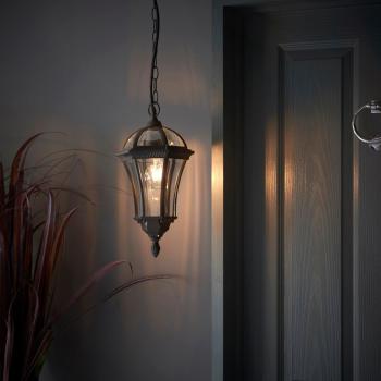 Lámpara colgante de techo para exterior Drayton, negra, 1 luz, IP44, E27