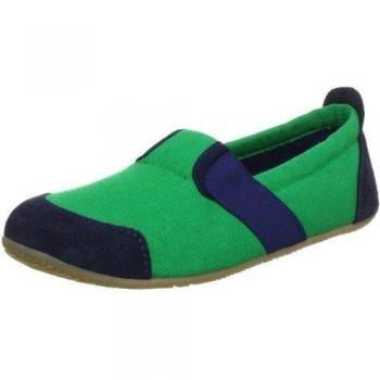 Living Kitzbühel T-Modell uni - Zapatillas de casa de lana infantil, color verde, talla 35