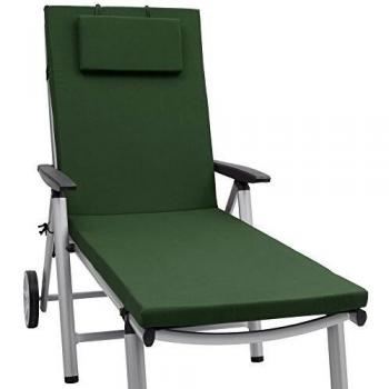 Cojín Colchoneta para Tumbona y Silla de Jardín Loft RL Verde Oscuro Resistente a UV 200x60x5cm - Beautissu