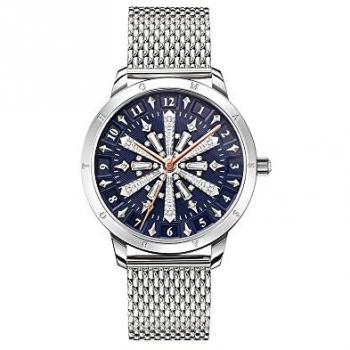 Ladies THOMAS SABO Polar World Watch, Women's Watches, Stainless Steel, Blue Snowflakes in 3D optics, Quartz movement, Milanese Bracelet, Gray color, Size: ONE SIZE