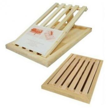Tabla de Madera para Pan con Recogedor de Migas y Parrilla Extraíble 39 x 23 cm
