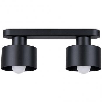 Sollux Savar Plafón - Plafones LED Modernos para Dormitorio y Salón - Color Negro - 50-60Hz ~220-230V E