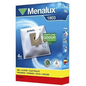 Bolsa Aspiradora Menalux 1803 Pack 4uds Compatible Hoover con Filtro Motor y Microfiltro