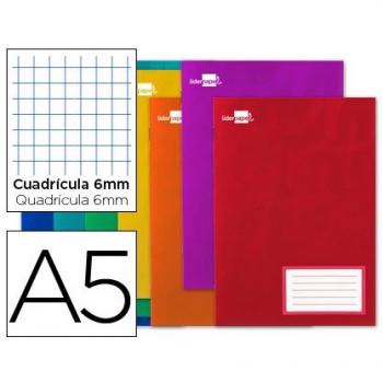 Cuaderno Liderpapel Smart A5, 32 Hojas, Papel 60 g/m², Cuadrícula de 6 mm con Margen, Tapa de Cartoncillo Plastificado