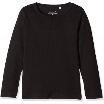 NAME IT Nmmvay Ls Slim Top Noos, Camisa Manga Larga para Bebé-Niños, Negro