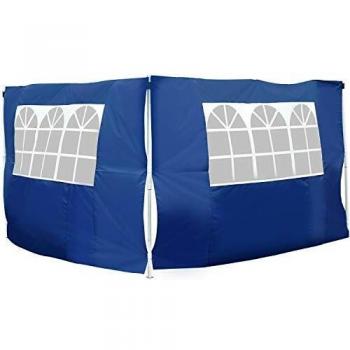 Outsunny 2 Paredes Parte Laterales para Carpa 3x2 Lado Parasol de Gazebo Tela Oxford con 2 Ventanas Medidas Apto para 3x3 3x6 Azul