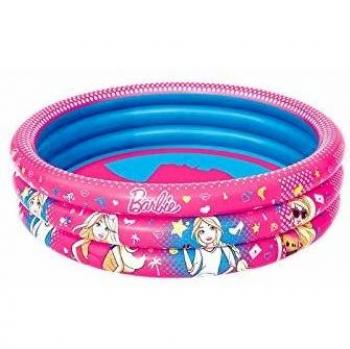 Piscina Hinchable Infantil Bestway Diseño Barbie 122x30 cm, 3 Anillos, Rápida Instalación, Capacidad 282 Litros, Edad Recomendada Mayores de 2 Años