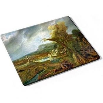Rembrandt - Landscape With Obelisk, Designer Almohadilla del Ratón Mouse Mouse Pad con Diseño Colorido. Auténtica Alfombrilla de 250 x 190 mm. Tamaño Ideal de Media para el Uso Diario.