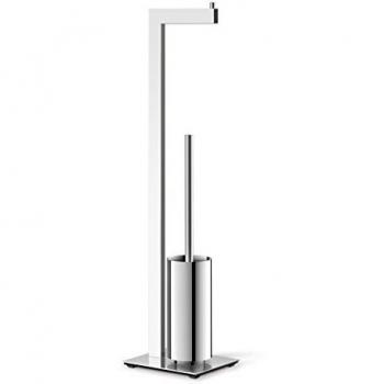 Soporte de papel higiénico y escobillero Linea 72.5 cm acero inoxidable pulido brillante