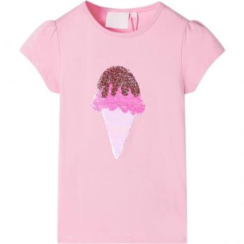 Camiseta infantil rosa chillón 116
