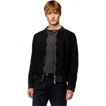Chaqueta vaquera Diesel Glory Negro con cremallera y detalles en negro para hombre