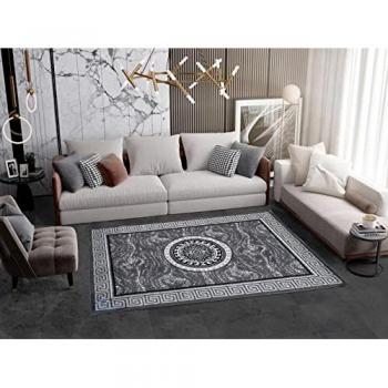 Alfombra Moderna Versach de Pelo Corto en Polipropileno Frisé 100% Lavable para Salón o Habitación - Varias Medidas y Colores (190x280cm, Gris)
