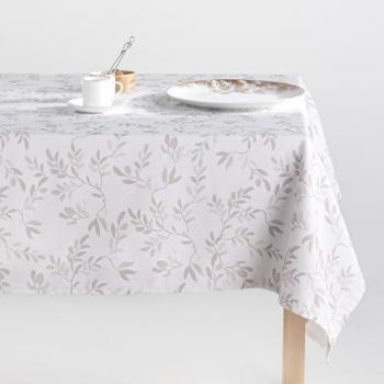 Mantel antimanchas 100% algodón Tania Natural, tratamiento hidrófugo, medidas 140x300 cm