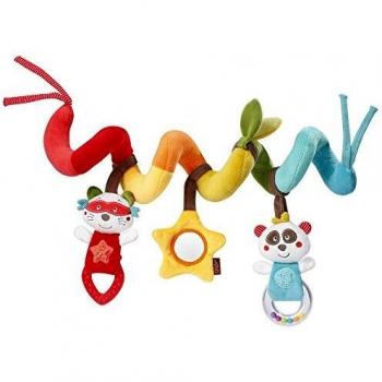 Fehn Activity-Spirale - Espiral de tela para agarrar y sentirse para cama, cochecito, parque infantil ajustable - para bebés y niños pequeños a partir de 0 meses - Medidas: 30 cm de largo multicolor Jungle Heros