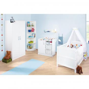 Conjunto de Muebles Infantiles Viktoria (3 piezas: Cuna, Armario 2 puertas, Cambiador) Transformable a Habitación Juvenil