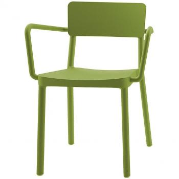 Lisboa Olive Green Stackable Dining Armchair Set of 4 with Arms