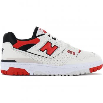 New Balance 550 Men's Sneakers Shoes Leather White BB550VTB ORIGINAL, Sea Salt/Red, Size UK 9, Size 10 US