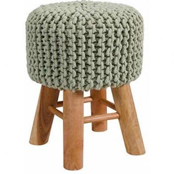 Taburete de punto en algodón verde claro RENDEZ-VOUS DÉCO - Lisa