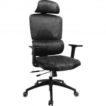 Silla de videojuegos ErgoFusion Pro, asiento acolchado, color negro y gris