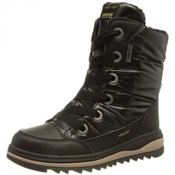 Geox Adelhide Black Winter Boots for Girls with Amphibiox Technology, Size 32 EU