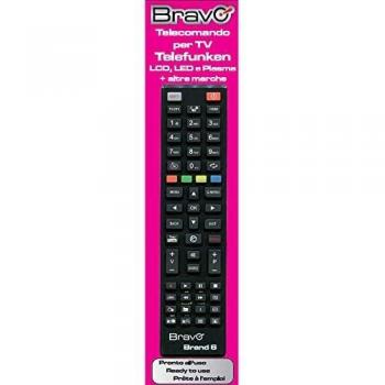Telecomando Universal Bravo Brand 6 para TV Telefunken - Compatible con LCD, LED, Plasma y Smart TV, Sin Necesidad de Programación