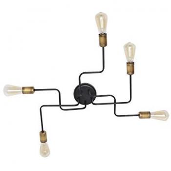 Plafón Semi Empotrado Multi Brazo Negro Pátina 73cm Dimmable 3000K