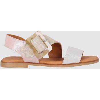 Sandalias planas de piel Chika10 Naira 20 Plata