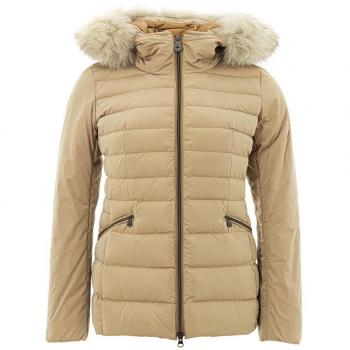 Peuterey Beige Polyester Chic Quilted Jacket with Fur Detail - IT52 | XXL