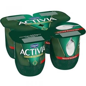 Danone Activia - Yogur Natural Azucarado, Pack 4 x 125 g