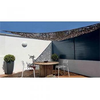 Toldo solar triangular de malla de camuflaje taupe - Protección anti-UV - 3,6 m de lados