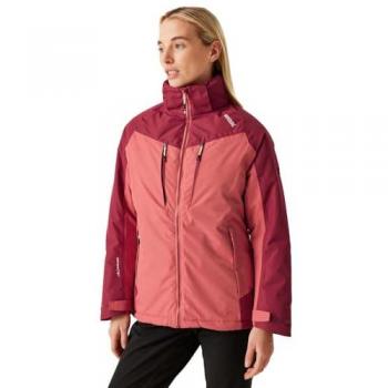 Regatta Women's Waterproof Insulated Winter Jacket - Coral and Red Colourblock, Size 10
